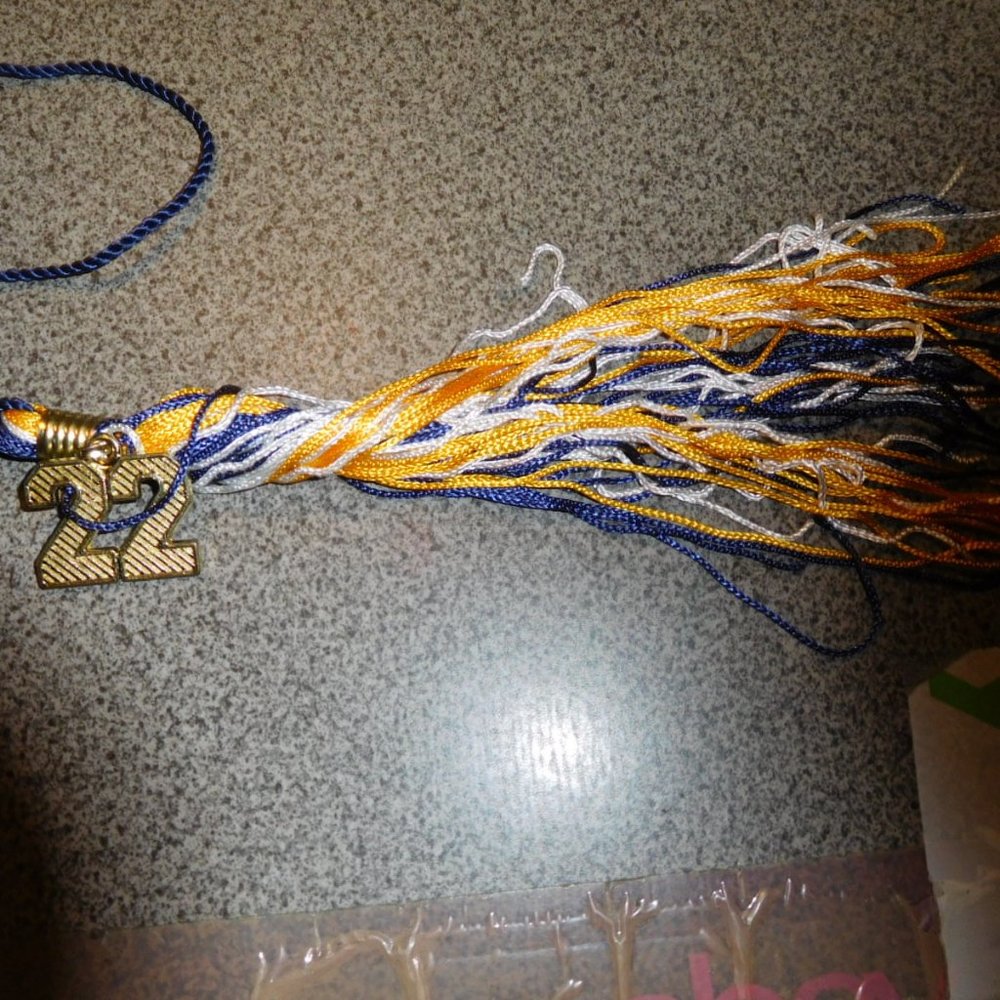 2022 MOTAR BOARD TASSLE GRADUATION WHITE YELLOW BLUE TASSEL TASSLE LARGE #22
